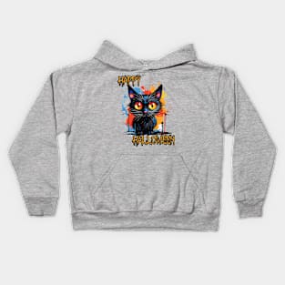 Spooky Cat Happy Halloween Kids Hoodie